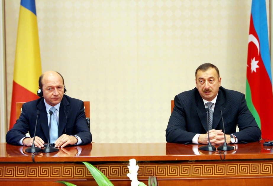 AZƏRBAYCAN VƏ RUMINİYA PREZİDENTLƏRİNİN BİRGƏ MƏTBUAT KONFRANSI