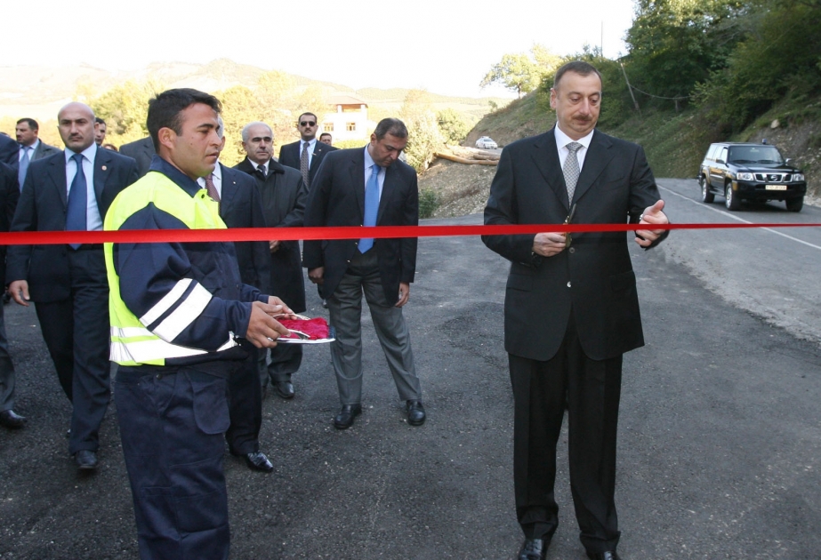 AZƏRBAYCAN PREZİDENTİ İLHAM ƏLİYEVİN QUBA RAYONUNA SƏFƏRİ  QUBA-İSPİK-XINALIQ AVTOMOBİL YOLUNUN AÇILIŞ MƏRASİMİ