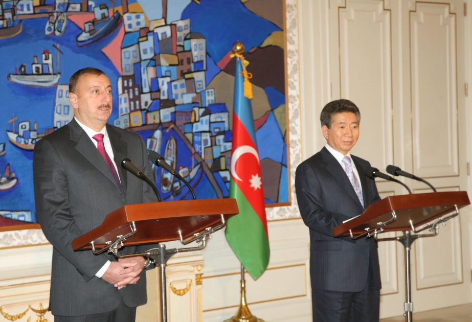 AZƏRBAYCAN PREZİDENTİ İLHAM ƏLİYEVİN KOREYA RESPUBLİKASINA DÖVLƏT SƏFƏRİ BİRGƏ MƏTBUAT KONFRANSI