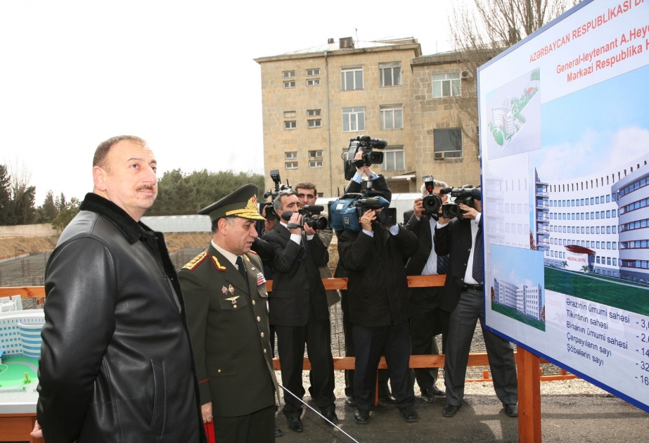 DAXİLİ İŞLƏR NAZİRLİYİNİN HOSPİTALININ YENİ BİNASININ TƏMƏLİ QOYULMUŞDUR AZƏRBAYCAN PREZİDENTİ İLHAM ƏLİYEV MƏRASİMDƏ İŞTİRAK ETMİŞDİR