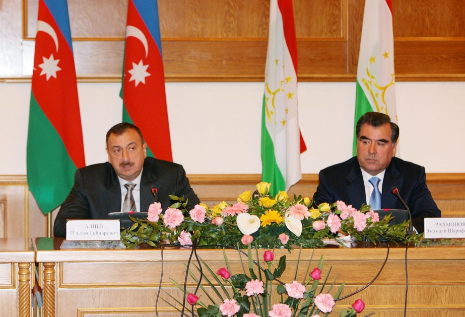 AZƏRBAYCAN PREZİDENTİ İLHAM ƏLİYEVİN TACİKİSTANA RƏSMİ SƏFƏRİ DÖVLƏT BAŞÇILARININ BİRGƏ MƏTBUAT KONFRANSI