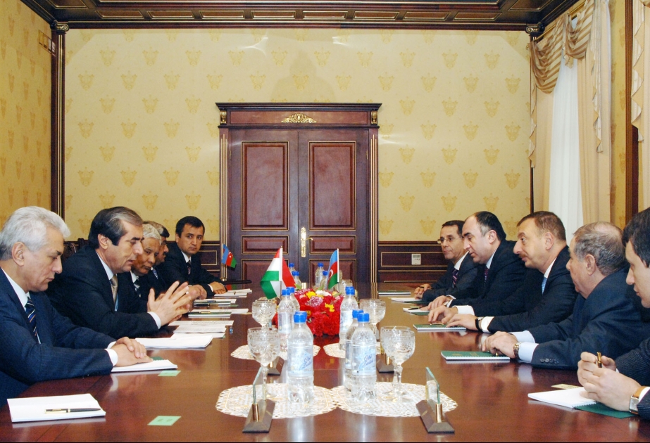 AZƏRBAYCAN PREZİDENTİ İLHAM ƏLİYEVİN TACİKİSTANIN MİLLİ MƏCLİSİNİN SƏDRİ MAHMADSAİD UBAYDULLOYEV İLƏ GÖRÜŞÜ