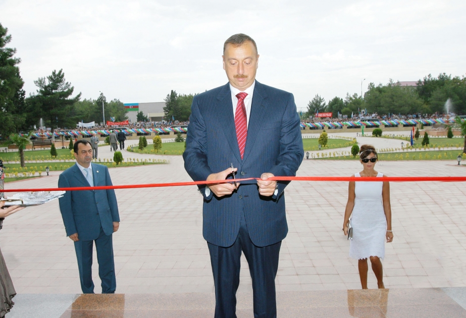 AZƏRBAYCAN PREZİDENTİ İLHAM ƏLİYEVİN NEFTÇALA RAYONUNA SƏFƏRİ HEYDƏR ƏLİYEV MUZEYİNİN AÇILIŞ MƏRASİMİ