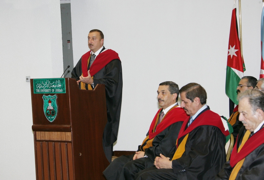 İORDANİYA UNİVERSİTETİNİN FƏXRİ DOKTORU ADININ VERİLMƏSİ MƏRASİMİNDƏ AZƏRBAYCAN PREZİDENTİ İLHAM ƏLİYEVİN NİTQİ