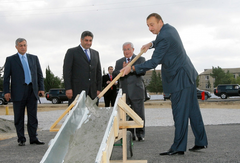 AZƏRBAYCAN PREZİDENTİ İLHAM ƏLİYEVİN QOBUSTAN RAYONUNA SƏFƏRİ QOBUSTAN OLİMPİYA İDMAN MƏRKƏZİNİN TƏMƏLQOYMA MƏRASİMİ