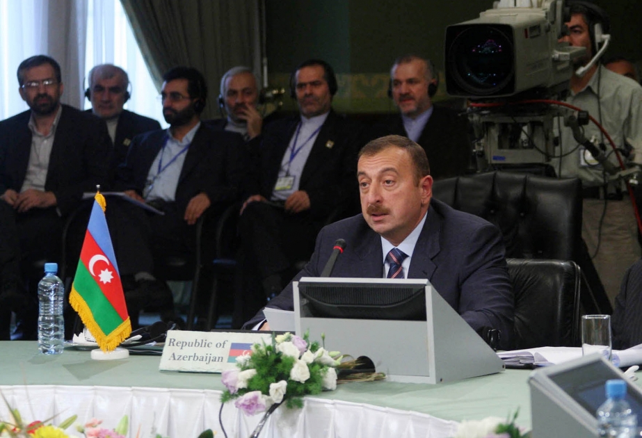XƏZƏRYANI ÖLKƏLƏRİN DÖVLƏT BAŞÇILARININ ZİRVƏ GÖRÜŞÜNDƏ AZƏRBAYCAN RESPUBLİKASININ PREZİDENTİ İLHAM ƏLİYEVIN ÇIXIŞI