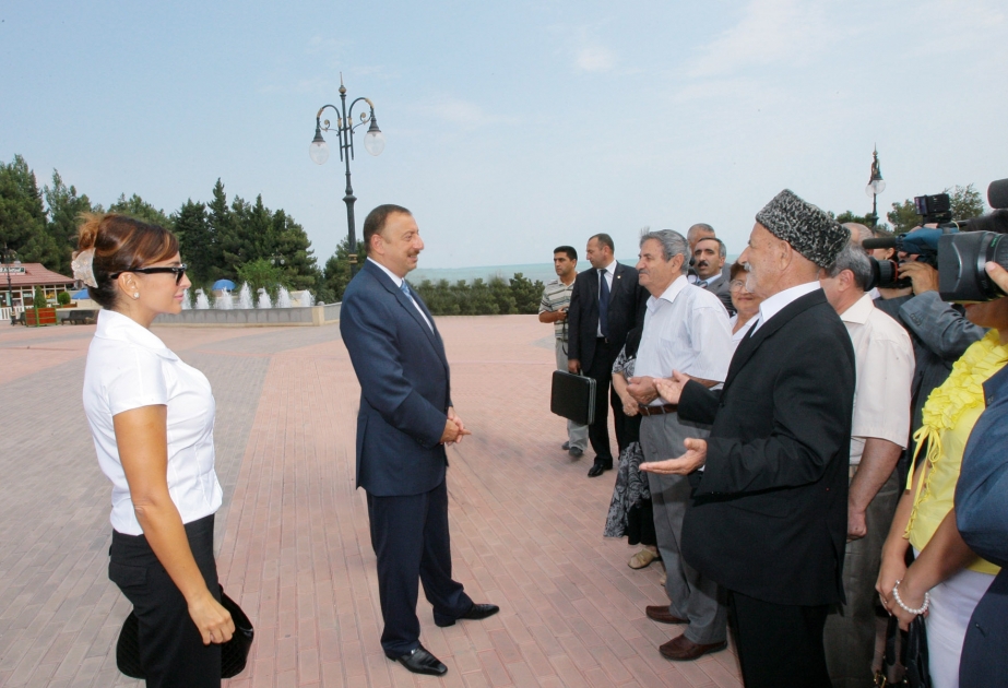 AZƏRBAYCAN PREZİDENTİ SUMQAYITDA YENİDƏN QURULMUŞ MƏDƏNİYYƏT VƏ İSTİRAHƏT PARKINDA OLMUŞDUR