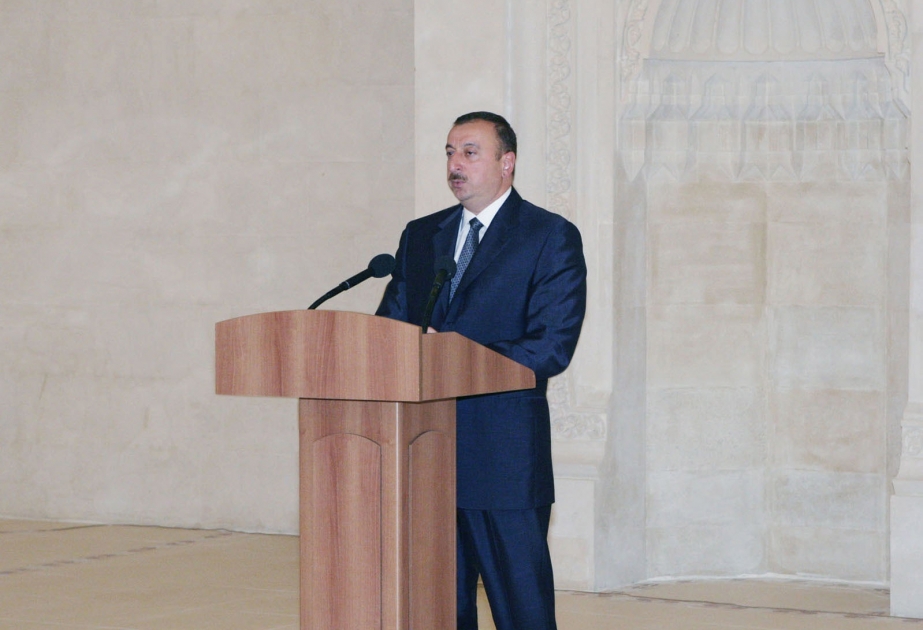 BİBİHEYBƏT ZİYARƏTGAH KOMPLEKSİNİN ƏSASLI YENİDƏNQURMA VƏ TİKİNTİ İŞLƏRİNDƏN SONRA AÇILIŞI MƏRASİMİNDƏ AZƏRBAYCAN PREZİDENTİ İLHAM ƏLİYEVİN NİTQİ