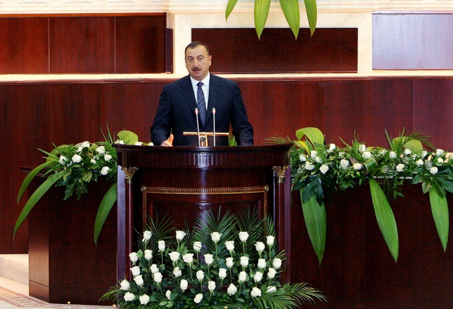 PREZİDENT İLHAM ƏLİYEVİN MİLLİ MƏCLİSİN AZƏRBAYCAN PARLAMENTİNİN 90 İLLİK YUBİLEYİNƏ HƏSR OLUNMUŞ TƏNTƏNƏLİ YIĞINCAĞINDA NİTQİ
