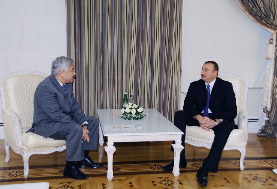 AZƏRBAYCAN PREZİDENTİ İLHAM ƏLİYEV TATARISTAN DÖVLƏT ŞURASININ SƏDRİ FARİD MUXAMETŞİNİ QƏBUL ETMİŞDİR