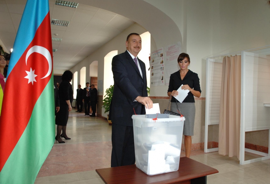 AZƏRBAYCAN PREZİDENTİ İLHAM ƏLİYEV 6 SAYLI SEÇKİ MƏNTƏQƏSİNDƏ SƏS VERMİŞDİR