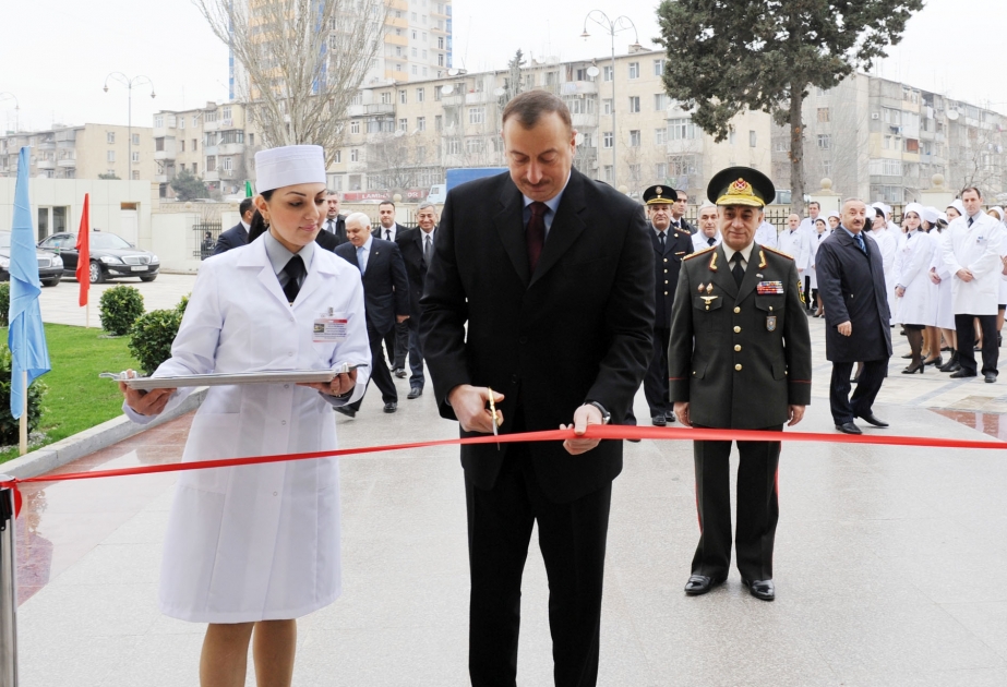 DAXİLİ İŞLƏR NAZİRLİYİNİN HOSPİTALININ YENİ BİNASI İSTİFADƏYƏ VERİLMİŞDİR AZƏRBAYCAN PREZİDENTİ İLHAM ƏLİYEV MƏRASİMDƏ İŞTİRAK ETMİŞDİR