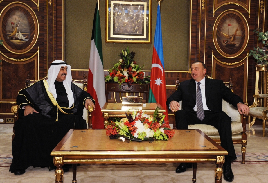 AZƏRBAYCAN PREZİDENTİ İLHAM ƏLİYEVİN KÜVEYT TİCARƏT VƏ SƏNAYE PALATASI İDARƏ HEYƏTİNİN SƏDRİ İLƏ GÖRÜŞÜ