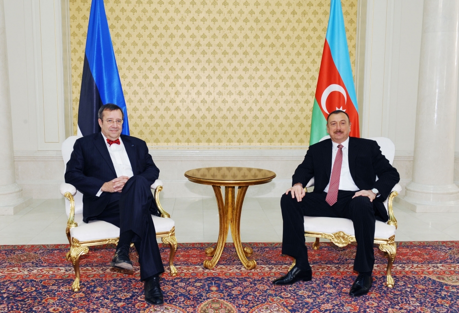 AZƏRBAYCAN PREZİDENTİ İLHAM ƏLİYEVİN VƏ ESTONİYA PREZİDENTİ TOOMAS HENDRİK İLVESİN TƏKBƏTƏK GÖRÜŞÜ