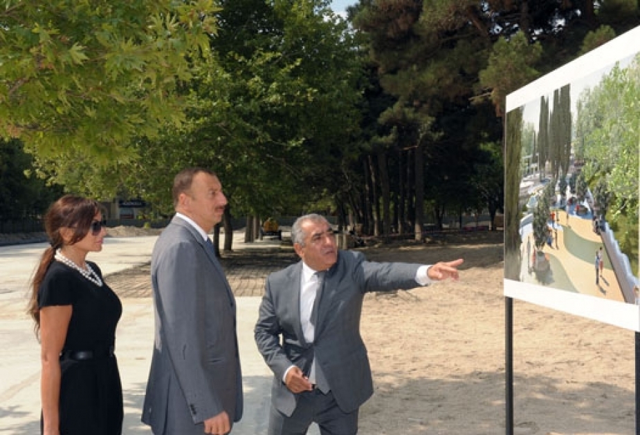 AZƏRBAYCAN PREZİDENTİ İLHAM ƏLİYEV BAKININ FƏVVARƏLƏR MEYDANINDA YENİDƏNQURMA VƏ NİZAMİ KÜÇƏSİNDƏKİ TARİXİ BİNALARDA APARILAN BƏRPA İŞLƏRİ İLƏ TANIŞ OLMUŞDUR