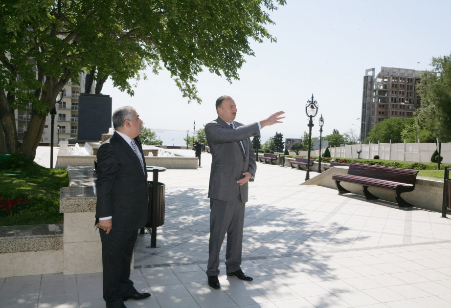 PREZİDENT İLHAM ƏLİYEV NƏRİMAN NƏRİMANOV PROSPEKTİNDƏKİ PARKIN, NƏRİMANOVUN ABİDƏSİNİN ƏSASLI TƏMİR VƏ YENİDƏNQURMADAN SONRAKI VƏZİYYƏTİ İLƏ TANIŞ OLMUŞDUR