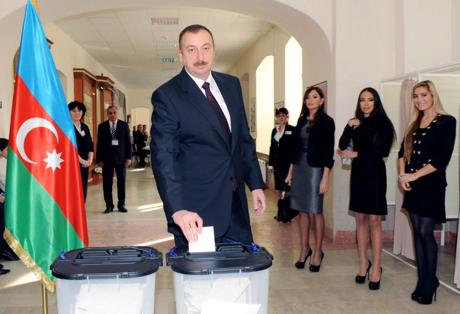 AZƏRBAYCAN PREZİDENTİ İLHAM ƏLİYEV 6 SAYLI SEÇKİ MƏNTƏQƏSİNDƏ SƏS VERMİŞDİR