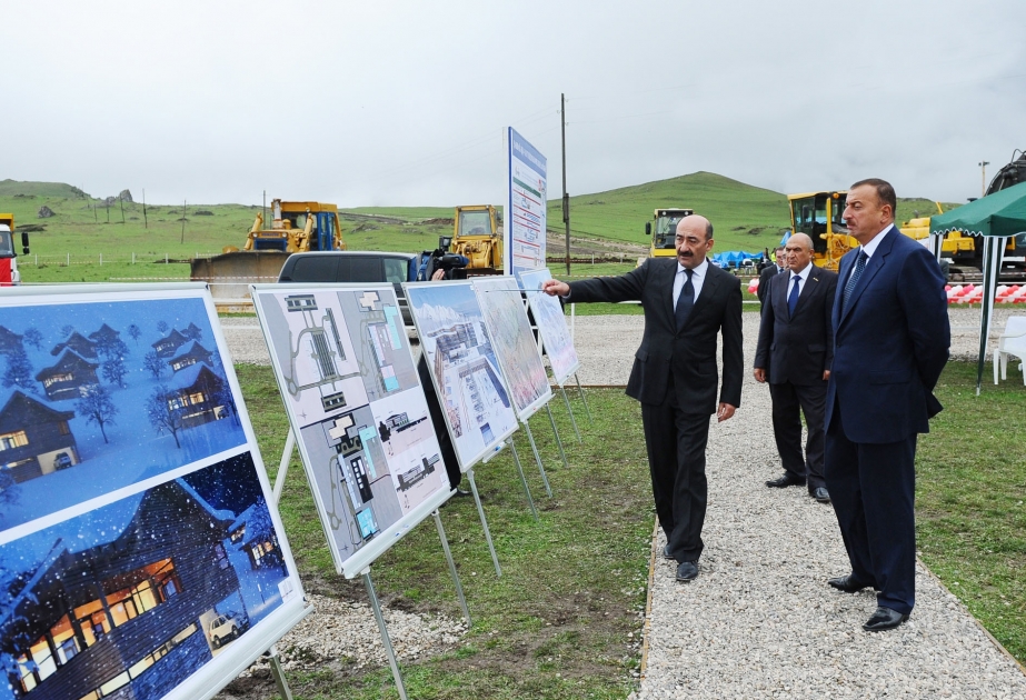 PREZİDENT İLHAM ƏLİYEV ŞAHDAĞ QIŞ-YAY TURİZM KOMPLEKSİNİN TƏMƏLQOYMA MƏRASİMİNDƏ İŞTİRAK ETMİŞDİR