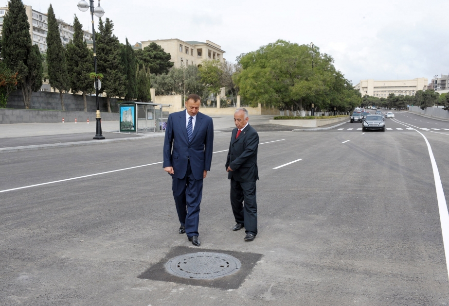 AZƏRBAYCAN PREZİDENTİ İLHAM ƏLİYEV BAKININ PARLAMENT VƏ MEHDİ HÜSEYN KÜÇƏLƏRİNİN ƏSASLI BƏRPA VƏ YENİDƏNQURMADAN SONRAKI VƏZİYYƏTİ İLƏ TANIŞ OLMUŞDUR