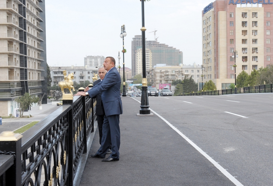 PREZİDENT İLHAM ƏLİYEV PAYTAXT YOLLARINDA APARILAN YENİDƏNQURMA VƏ TƏMİR-BƏRPA İŞLƏRİ İLƏ TANIŞ OLMUŞDUR