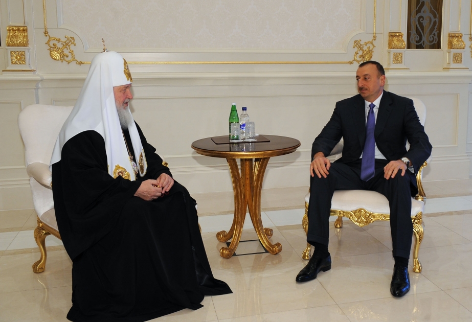 AZƏRBAYCAN PREZİDENTİ İLHAM ƏLİYEV MOSKVANIN VƏ BÜTÜN RUSİYANIN PATRİARXI KİRİLLİ QƏBUL ETMİŞDİR