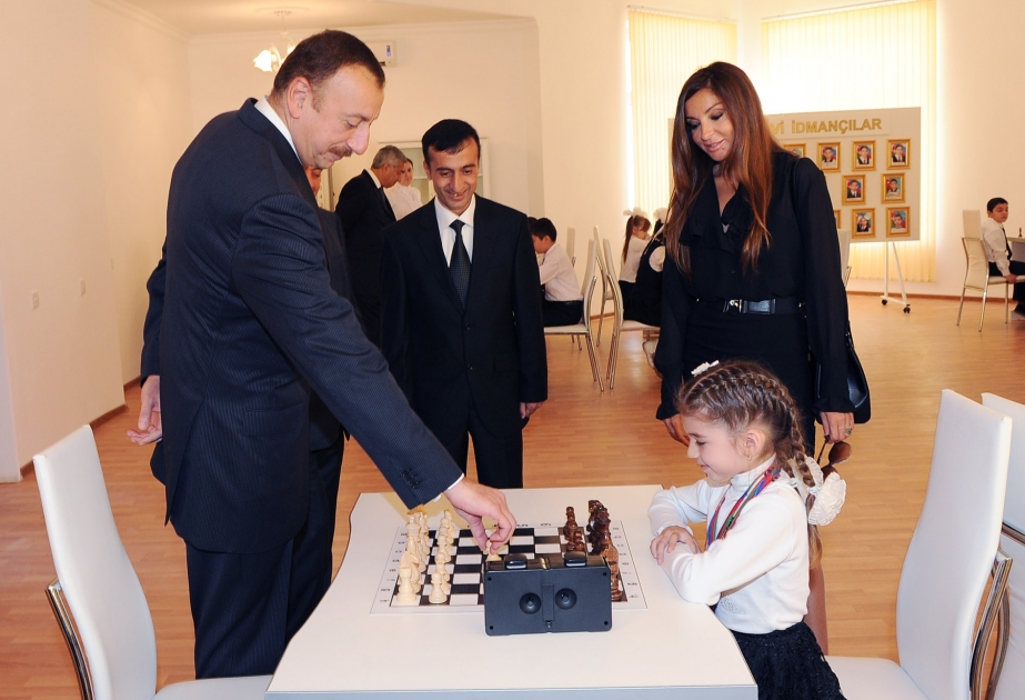 Prezident İlham Əliyev Mingəçevir şəhərində şahmat məktəbinin açılışında iştirak etmişdir