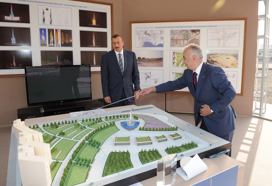 AZƏRBAYCAN PREZİDENTİ İLHAM ƏLİYEV BAKININ NİZAMİ RAYONUNDA SALINACAQ PARKIN VƏ BURADA YARADILACAQ MUSİQİLİ FƏVVARƏNİN ƏRAZİSİ İLƏ TANIŞ OLMUŞDUR