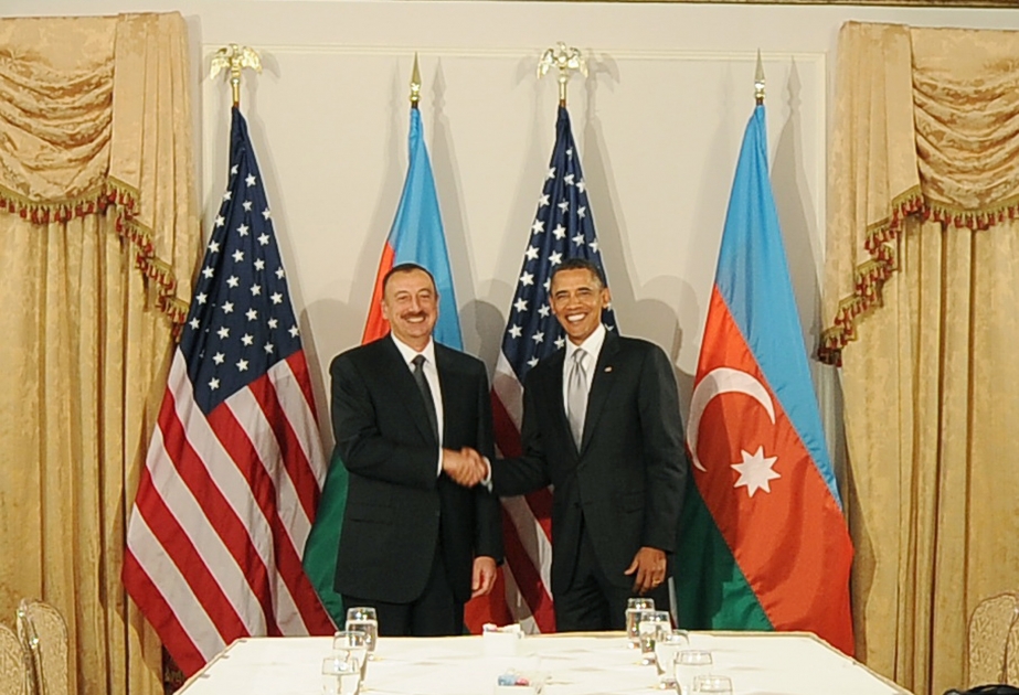AZƏRBAYCAN PREZİDENTİ İLHAM ƏLİYEVİN VƏ ABŞ PREZİDENTİ BARAK OBAMANIN GÖRÜŞÜ