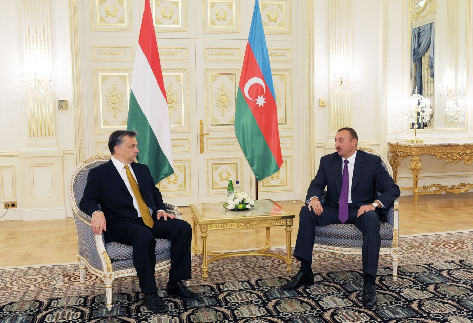 AZƏRBAYCAN PREZİDENTİ İLHAM ƏLİYEVİN MACARISTANIN BAŞ NAZİRİ VİKTOR ORBAN İLƏ GÖRÜŞÜ