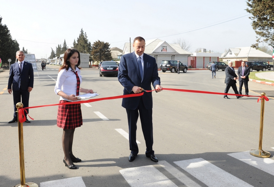 Prezident İlham Əliyev yenidən qurulmuş Astara-Bala Şahağac avtomobil yolunun açılışında iştirak etmişdir