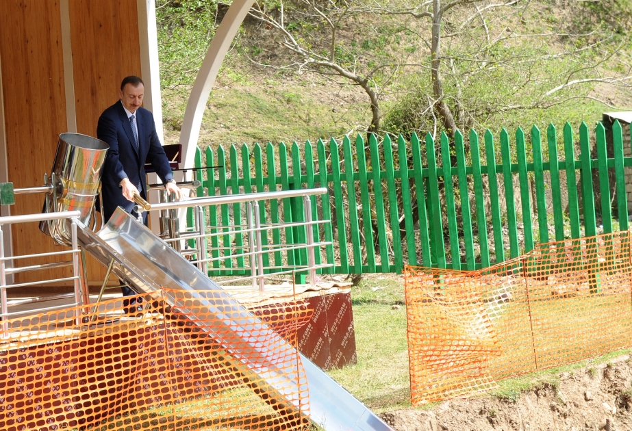 Prezident İlham Əliyev “Astara-1” kiçik su elektrik stansiyasının təməlqoyma mərasimində iştirak etmişdir