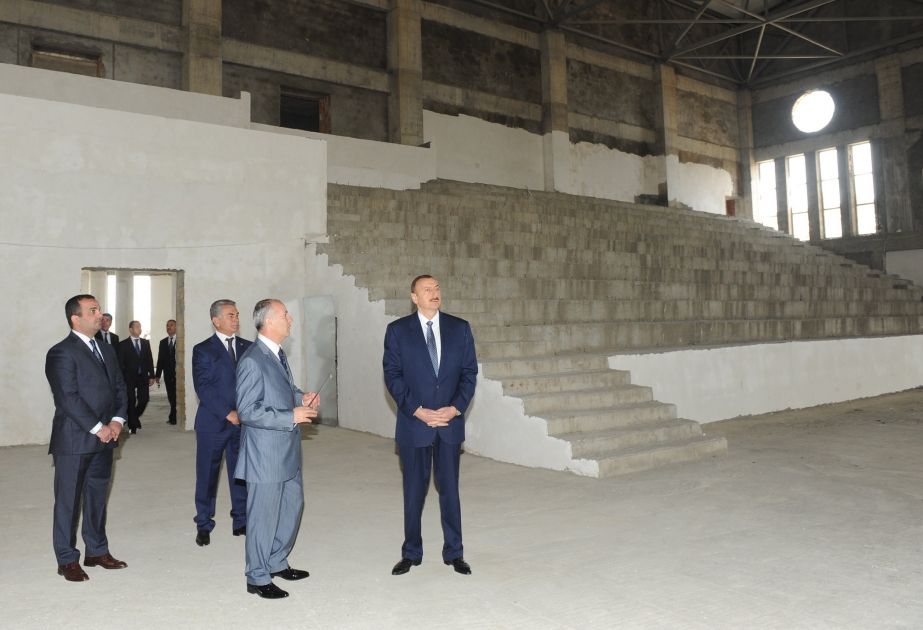 Prezident İlham Əliyev Astara Olimpiya İdman Kompleksinin tikintisi ilə tanış olmuşdur