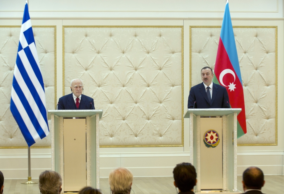 Azərbaycan və Yunanıstan prezidentləri mətbuat üçün bəyanatlarla çıxış etmişlər
