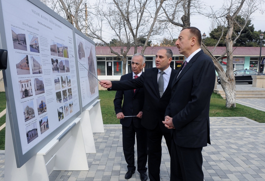 Azərbaycan Prezidenti İlham Əliyev Bakının şəhərətrafı qəsəbələrinin sosial-iqtisadi inkişafı ilə bağlı Xətai və Nizami rayonlarında görülən işlərlə tanış olmuşdur