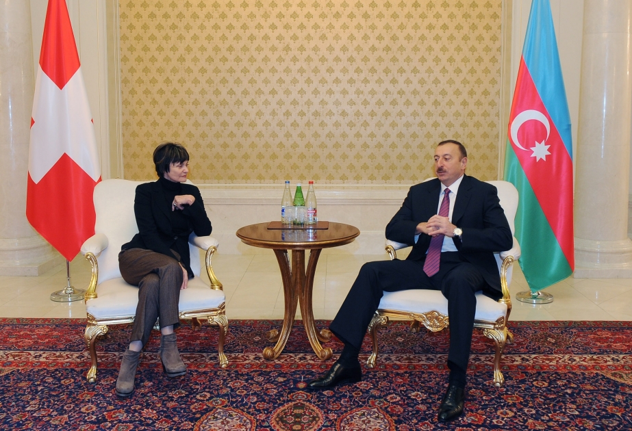 Azərbaycan Prezidenti İlham Əliyevin və İsveçrə Prezidenti Mişelin Kalmi-Reyin təkbətək görüşü