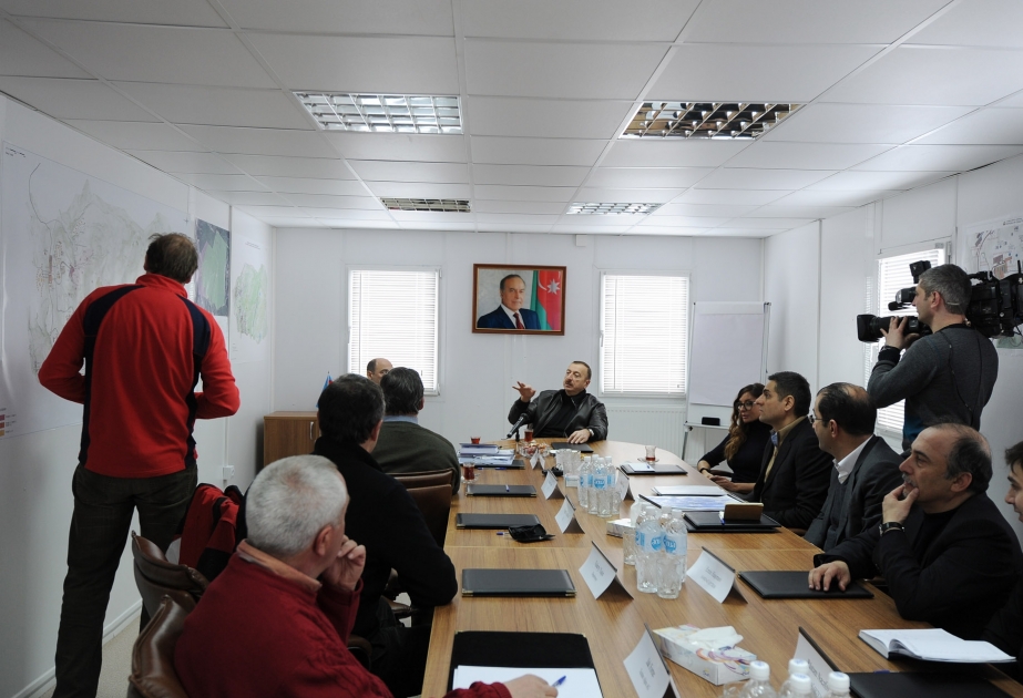 Prezident İlham Əliyev və xanımı Mehriban Əliyeva Şahdağ Qış-Yay Turizm Kompleksinin 2 nömrəli kanat və xizək enişinin açılışında iştirak etmişlər