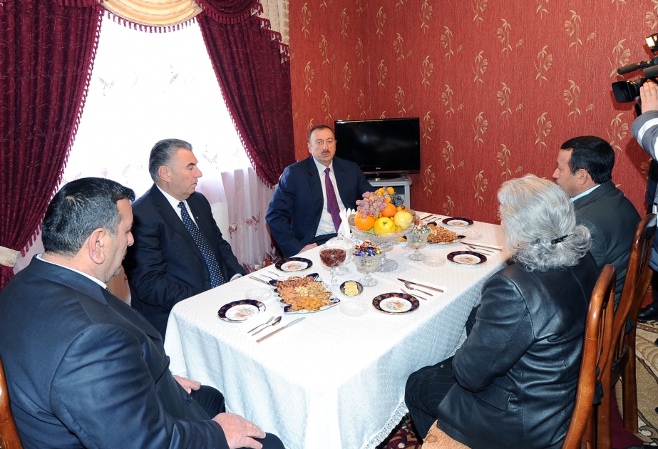 Prezident İlham Əliyev Goranboyda məcburi köçkünlər üçün salınmış yaşayış məhəlləsinin açılışında iştirak etmişdir