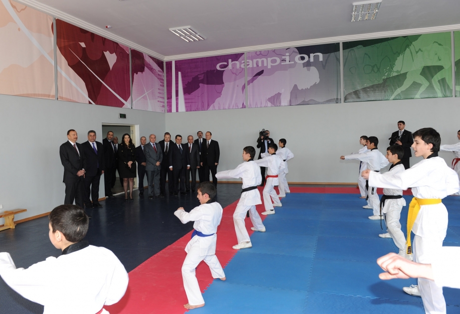 Prezident İlham Əliyev Tovuz Olimpiya-İdman Kompleksinin açılışında iştirak etmişdir