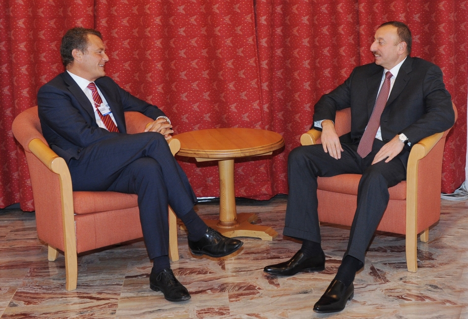 Prezident İlham Əliyevin bp şirkətinin direktorlar şurasının sədri və qeyri-icraçı direktoru Karl-Henrik Svanberq ilə görüşü