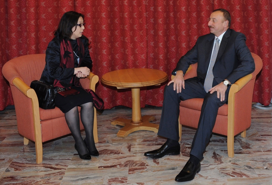 Azərbaycan Prezidenti İlham Əliyevin “Huawei Technologies” Korporasiyasının sədri xanım Sun Yafanq ilə görüşü