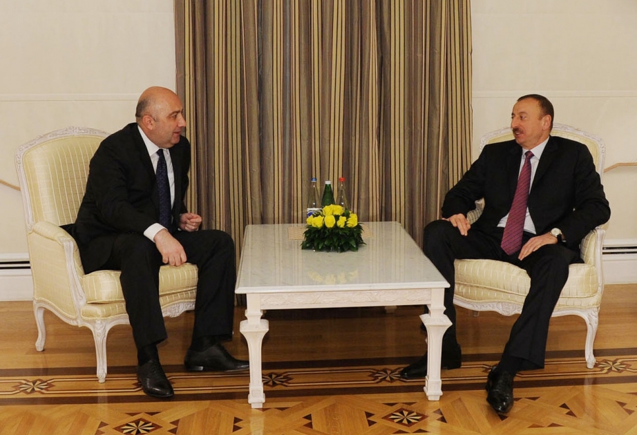 Azərbaycan Prezidenti İlham Əliyev Gürcüstanın regional inkişaf və infrastruktur naziri Ramaz Nikolaşvililini qəbul etmişdir