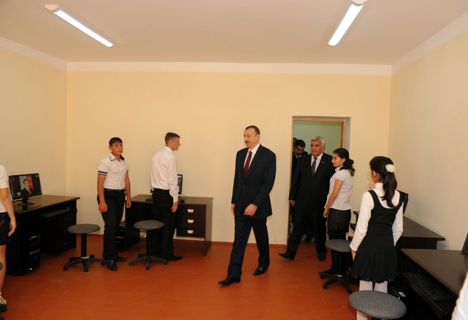 Qasımbəyli kəndində əsaslı təmir edilmiş tam orta məktəbin binası ilə tanışlıq