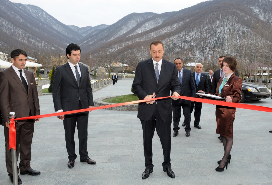 Prezident İlham Əliyev Qaxda “El Resort” mehmanxanasının açılışında iştirak etmişdir