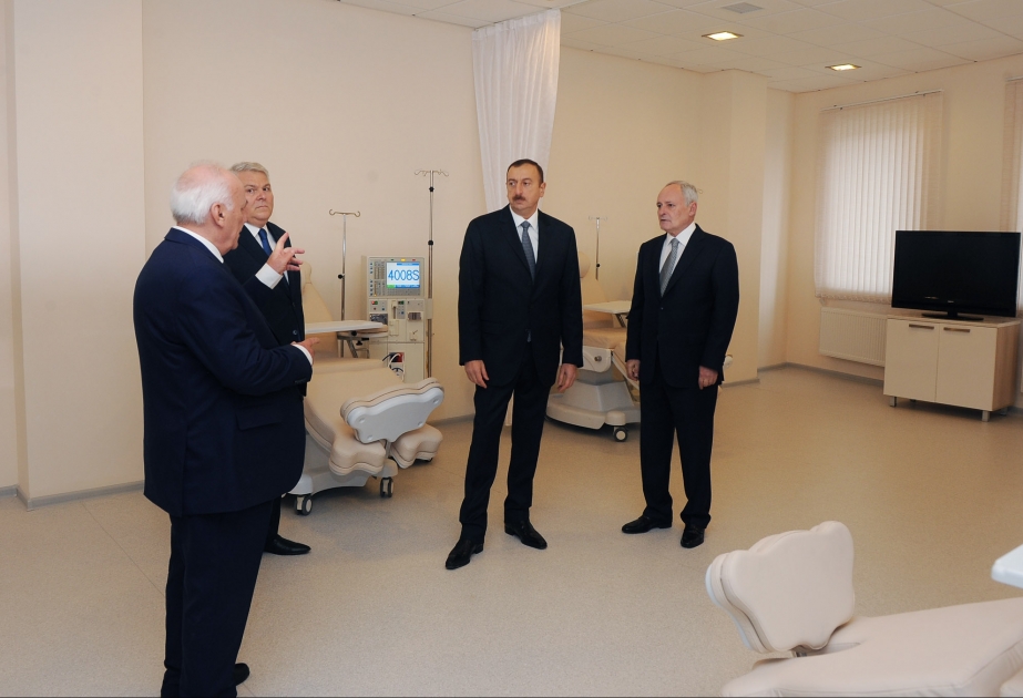 Şəkidə yeni Mərkəzi Xəstəxana istifadəyə verilmişdir Açılış mərasimində Prezident İlham Əliyev iştirak etmişdir