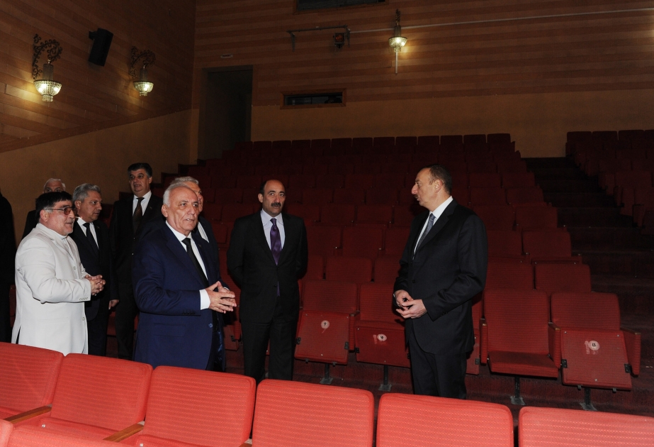 Prezident İlham Əliyev Sabit Rəhman adına Şəki Dövlət Dram Teatrının binası ilə tanış olmuşdur