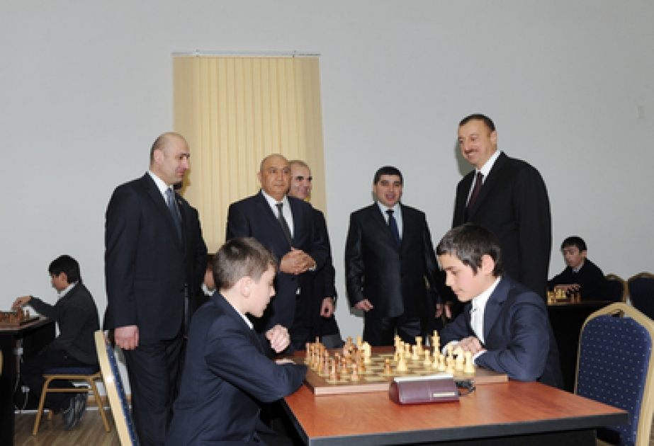 Le Président azerbaïdjanais Ilham Aliyev a assisté à l’ouverture du Centre des échecs à Goussar