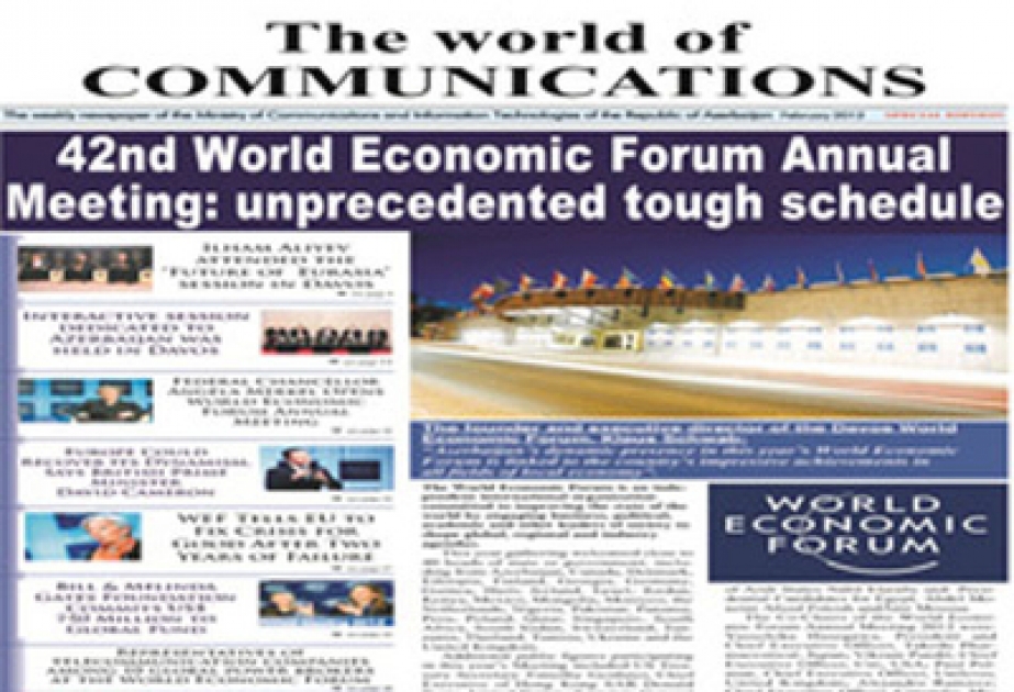 Le numéro spécial du journal “Le monde de communications” a été consacré au Forum économique mondial