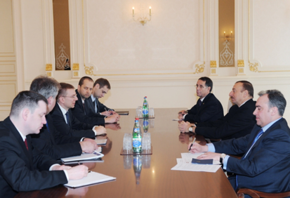 Le Président azerbaïdjanais Ilham Aliyev a reçu le ministre letton des affaires étrangères