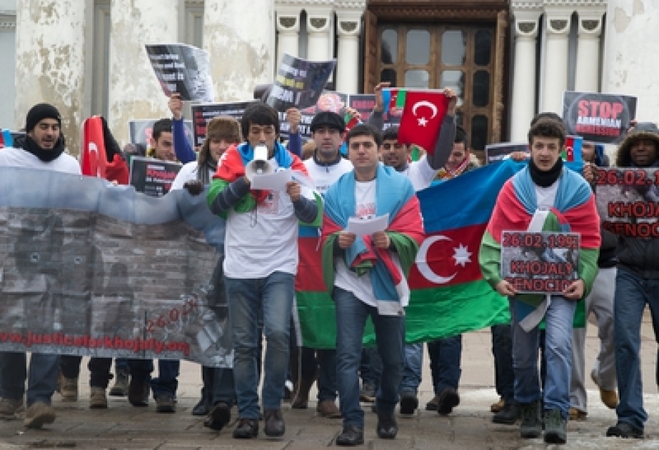 Kaunasda Xocalı soyqırımına həsr olunmuş yürüş təşkil olunmuşdur