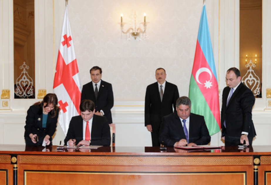 La cérémonie de signature des documents azerbaïdjano-géorgiens